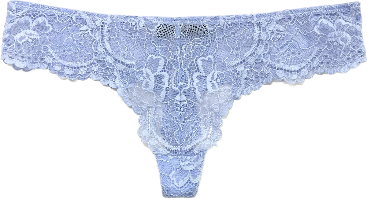All Lace Thong - Serenity Blue