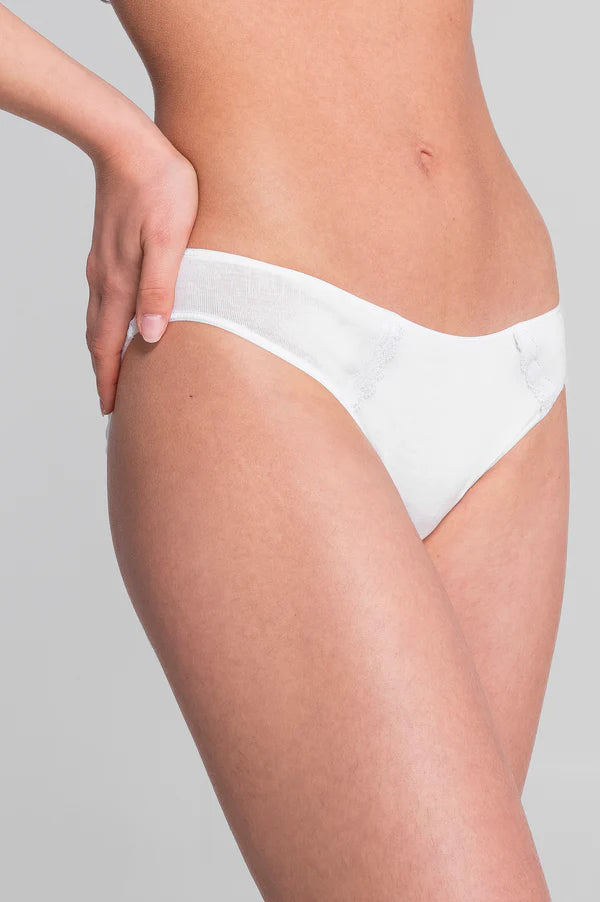 Cotton Macramé Trim Mid-Rise Brief