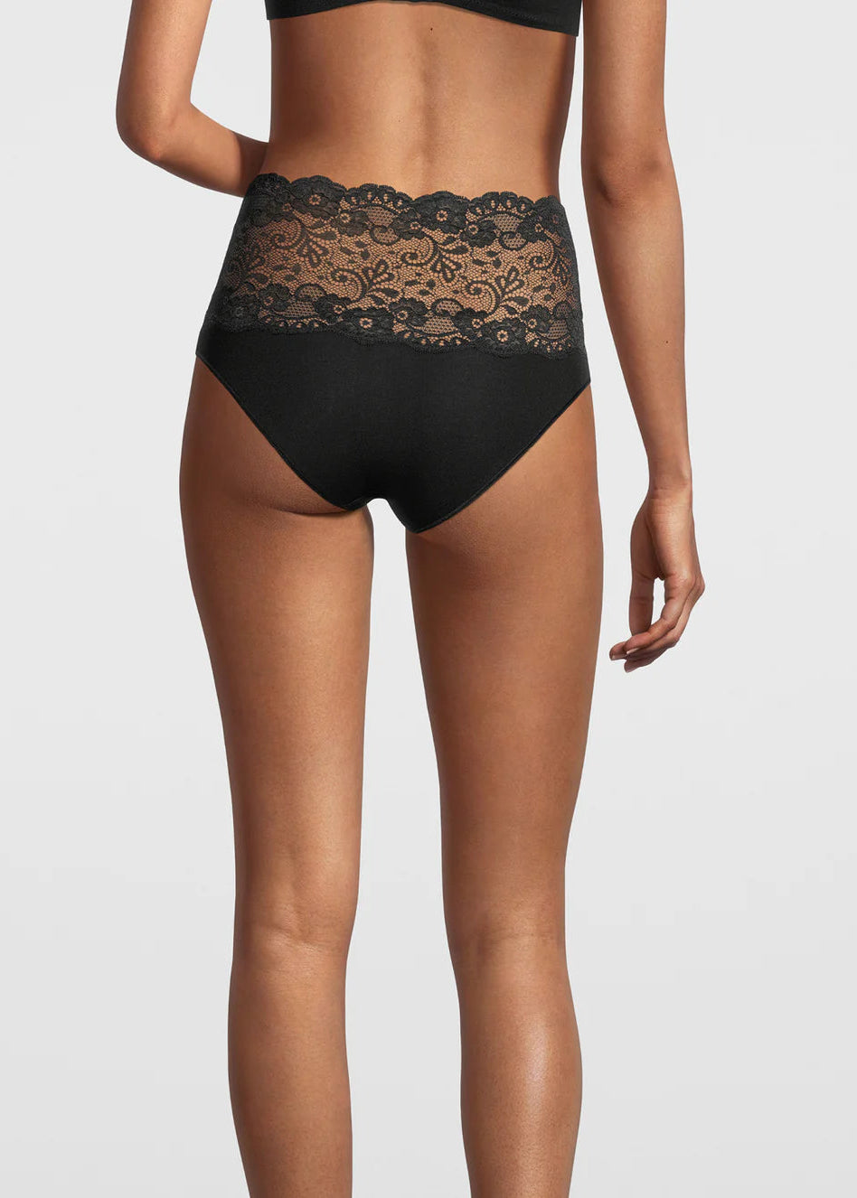 Lace Cotton High-Rise Brief