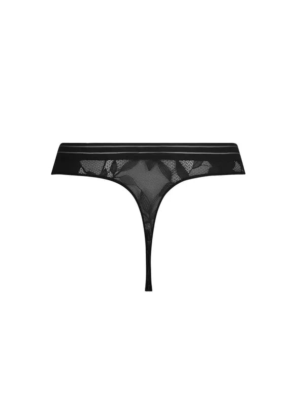 Dentelle Rebelle Thong - Noir