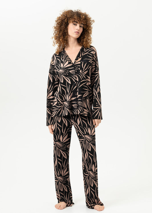 Vivid Bloom PJ Set - Black