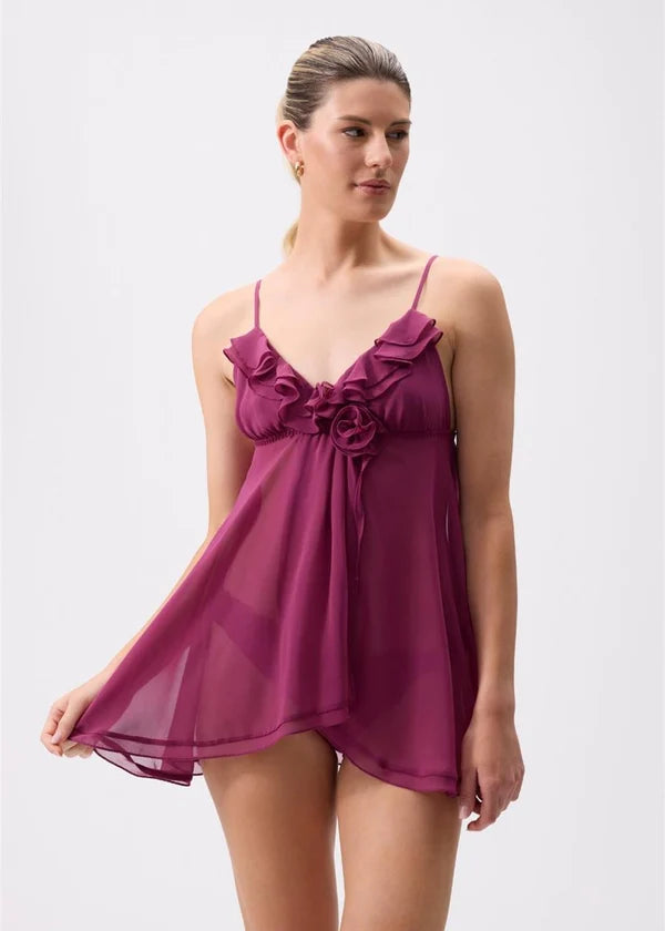 Charleston Babydoll Set - Berry