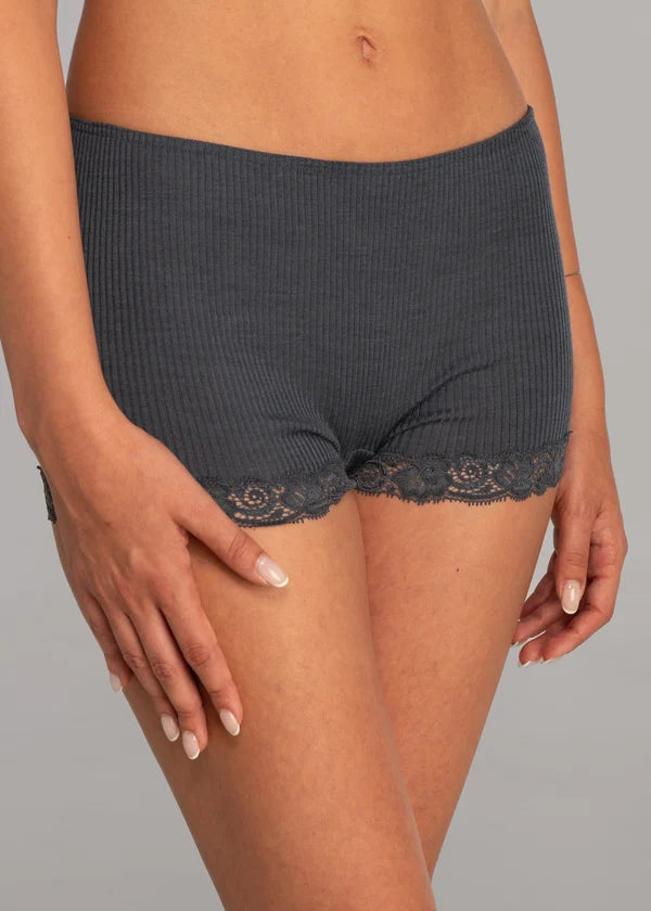Wool And Silk Boyshort - Storm
