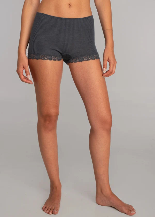 Wool And Silk Boyshort - Storm