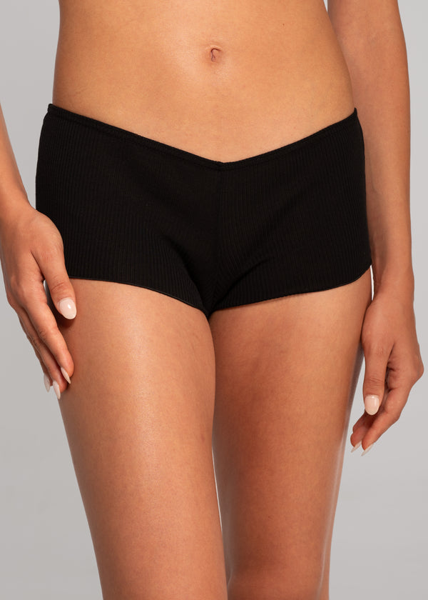 Wool And Silk Boyshort - Black