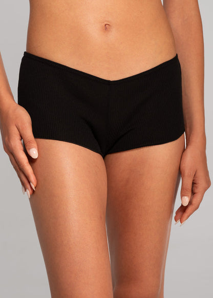 Wool And Silk Boyshort - Black