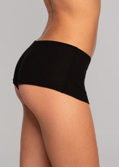 Wool And Silk Boyshort - Black