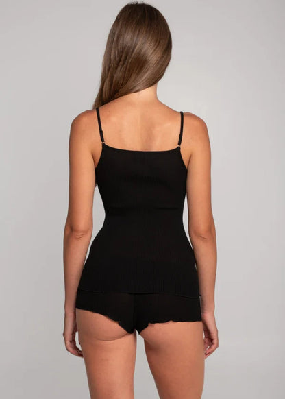 Wool and Silk Cami Top - Black