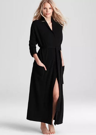 Cashmere Long Robe - Black