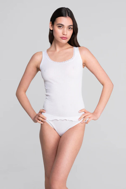 Cotton Macramé Trim Tank Top