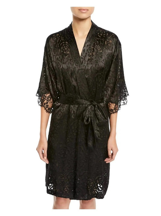 Dressing Floral Robe - Noir