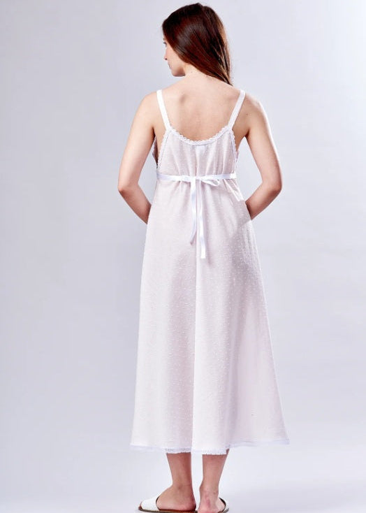 Crepon Long Gown - Pink