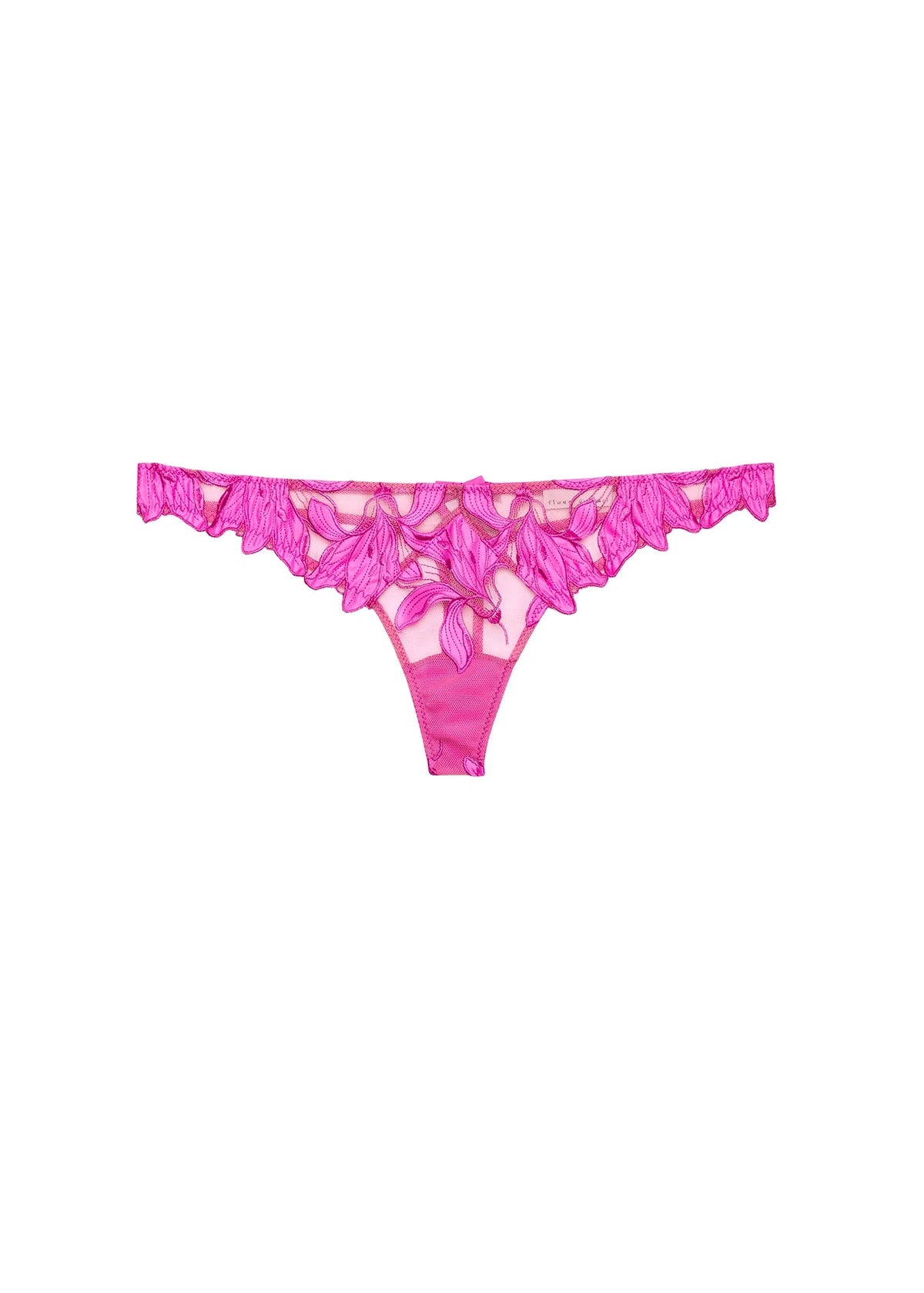 Lily Embroidery Thong - Wild Pink