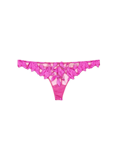 Lily Embroidery Thong - Wild Pink