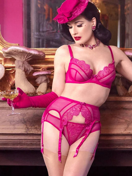 Muse Garter Belt in Magenta