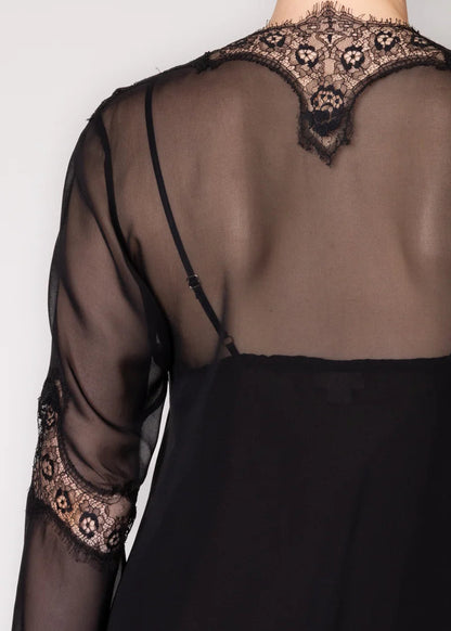 Felicity Chiffon Flutter Robe - Kohl