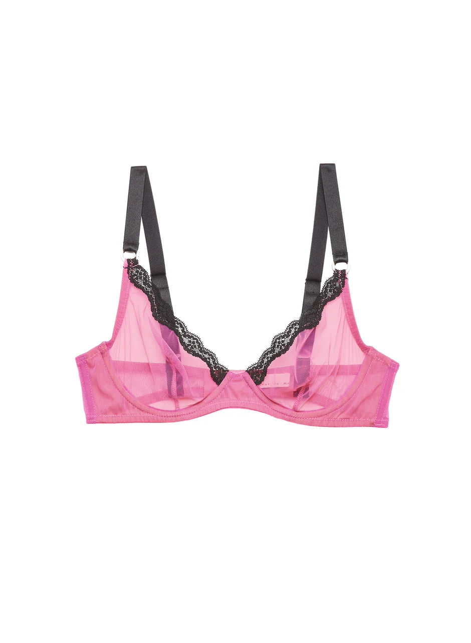 Pretty Pink Sheer Tulle Bra