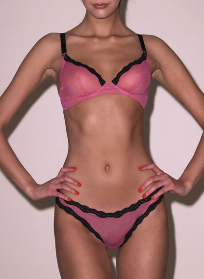 Pretty Pink Sheer Tulle Bikini