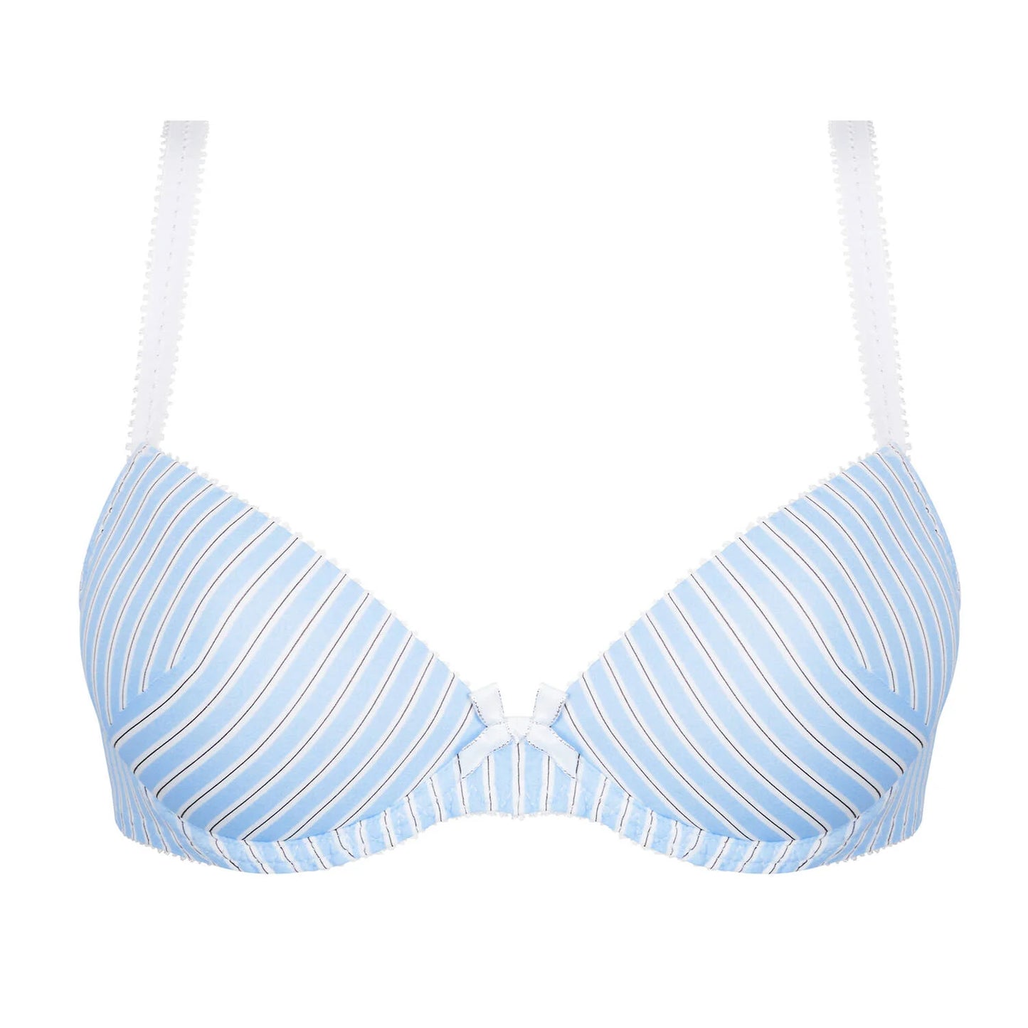 Un Brin Striped Contour Bra - Bleu Liquette