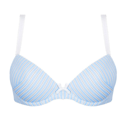 Un Brin Striped Contour Bra - Bleu Liquette