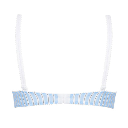 Un Brin Striped Contour Bra - Bleu Liquette