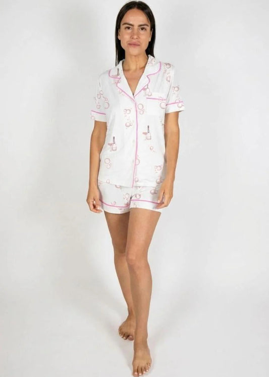 Jolene Short PJ Set - Rose Bubbles