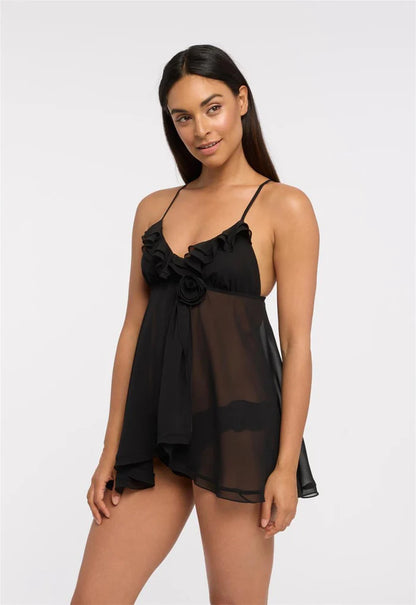 Charleston Babydoll Set in Black