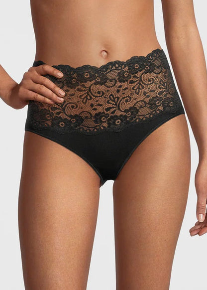 Lace Cotton High-Rise Brief