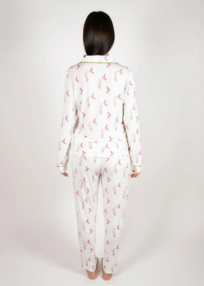 Jolene PJ Set Long - Hummingbirds