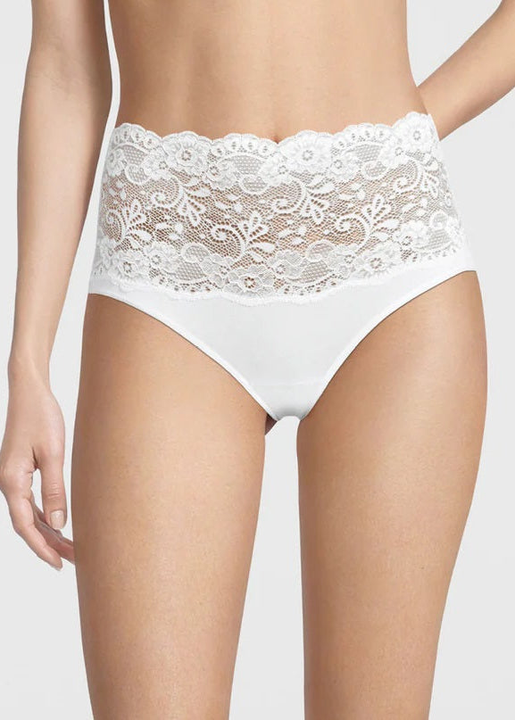 Lace Cotton High-Rise Brief