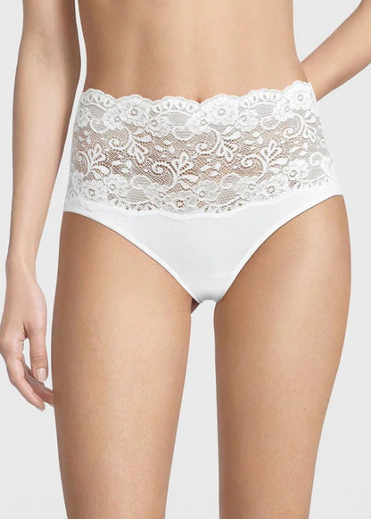 Lace Cotton High-Rise Brief