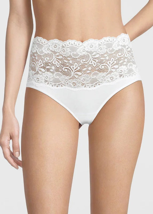 Lace Cotton High-Rise Brief