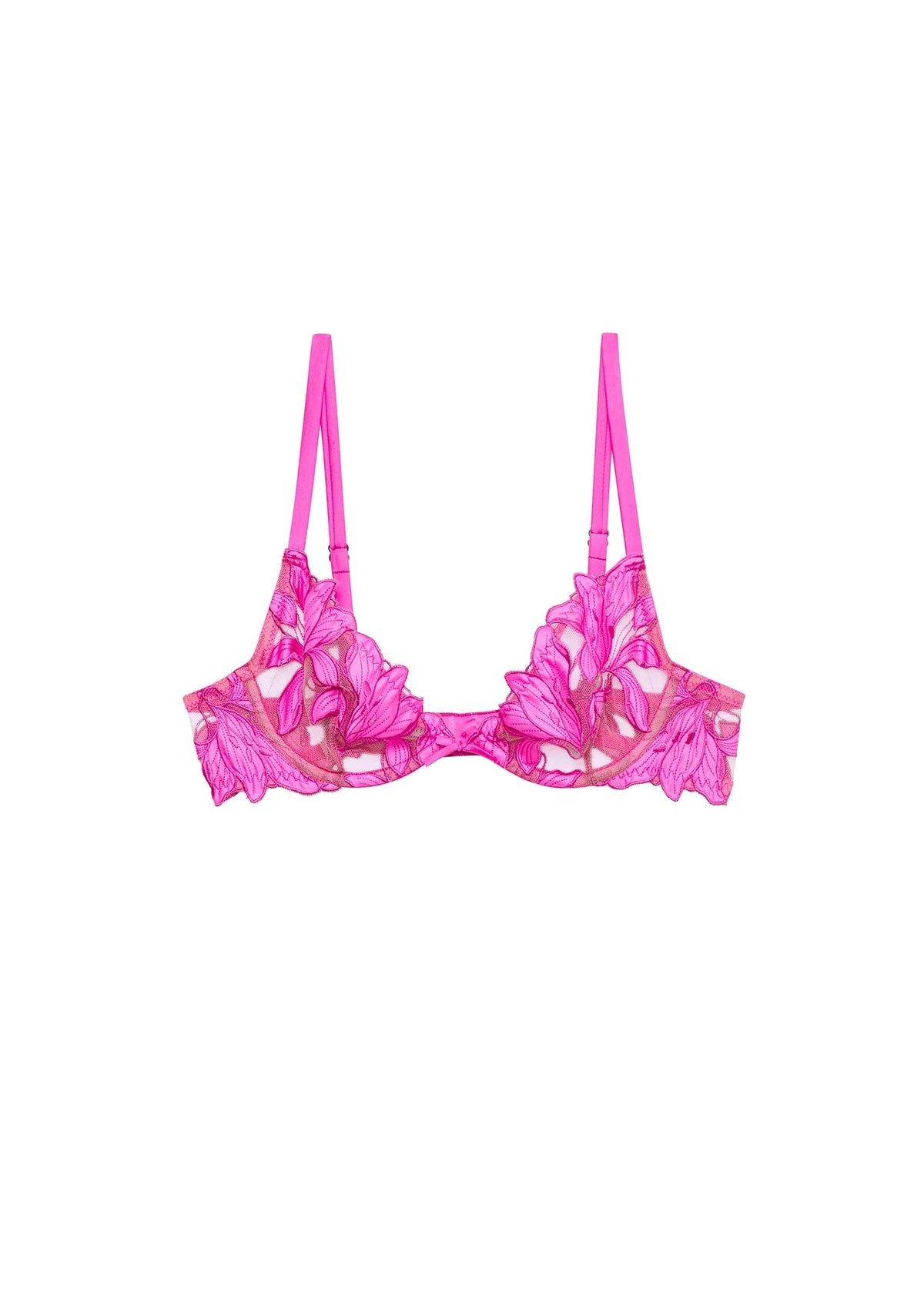 Lily Embroidery Demi Bra - Wild Pink