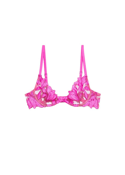 Lily Embroidery Demi Bra - Wild Pink