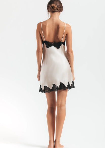 Morgan Spaghetti Chemise - Champagne Black