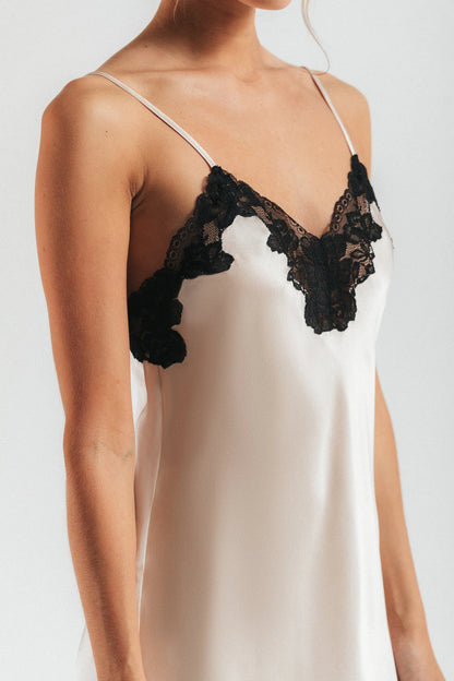 Morgan Spaghetti Chemise - Champagne Black