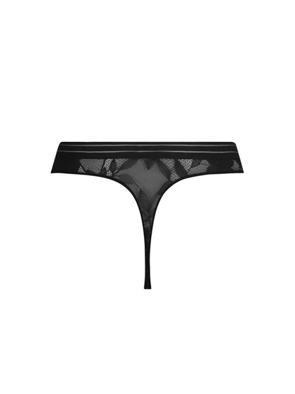 Dentelle Rebelle Thong - Noir