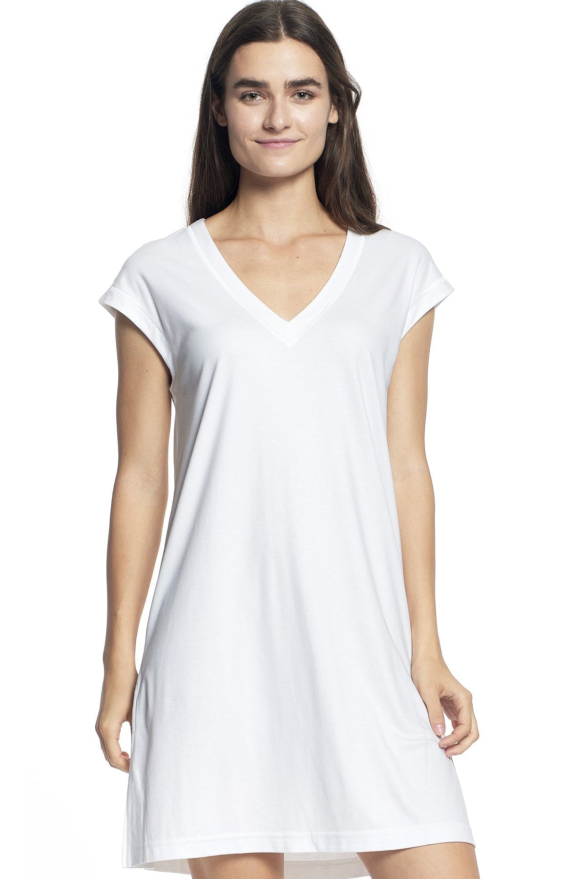 Butterknit V-Neck Nightie - Ivory